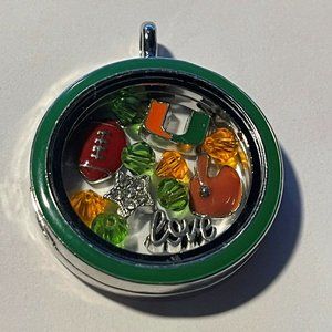 Miami Hurricanes NCAA Memory Charm Locket w/ 22 IN Chain NEW